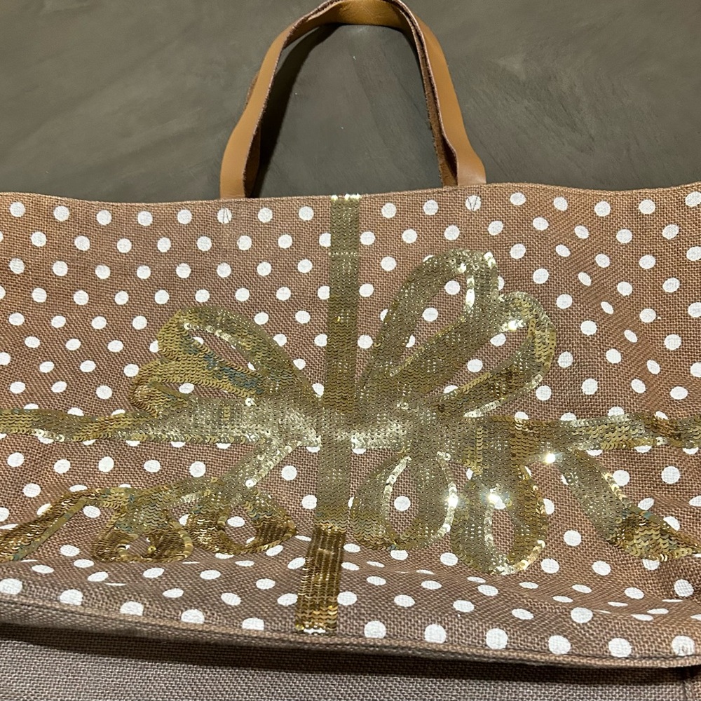 Mudpie Jute Sequined Gift Bag